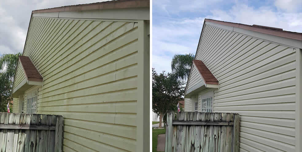 Before & after residential exterior cleaning