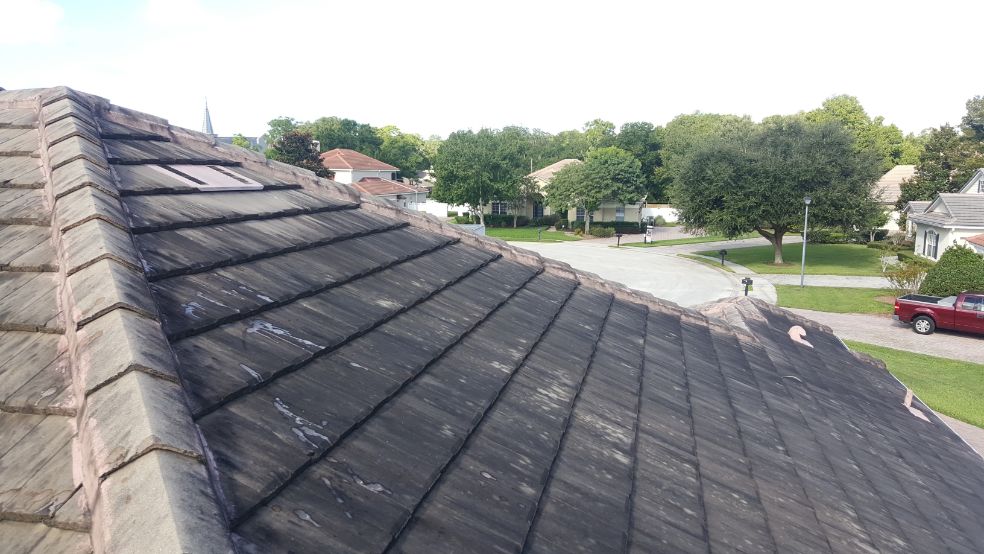 Dirty roof tiles