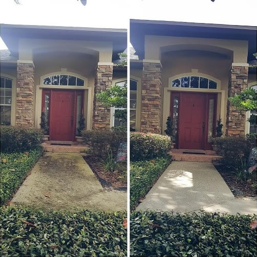 Before & After concrete cleaning